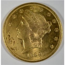 1899S   $20 gold   AU55  est $1800-$1850