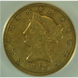 1869-S $10 GOLD LIBERTY SEGS F-15