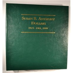 SUSAN B. ANTHONY DOLLAR SET COMPLETE!  BU & PROOF ( 18 ) COINS IN DELUXE ALBUM