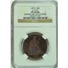 Image 1 : RARE PATTERN JUDD-1272, 1873  5O CENT  IN COPPER! NGC PF-64 RB, ONLY 4-6 STRUCK