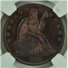 Image 2 : RARE PATTERN JUDD-1272, 1873  5O CENT  IN COPPER! NGC PF-64 RB, ONLY 4-6 STRUCK