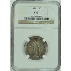 1921 STANDING LIBERTY QUARTER, NGC FINE-12
