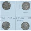 Image 1 : 4-1925-S BUFFALO NICKELS "GRADING SET" (AG,GOOD,VG,FINE)