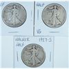 Image 1 : 3-1927-S WALKING LIBERTY HALF DOLLARS "GRADING SET" (GOOD,VG,FINE)