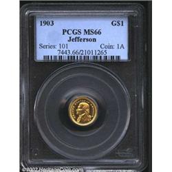 1903 G$1 Louisiana Purchase/Jefferson MS66 PCGS.