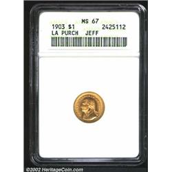 1903 G$1 Louisiana Purchase/Jefferson MS67 ANACS.