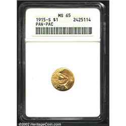 1915-S G$1 Panama-Pacific Gold Dollar MS65 ANACS.