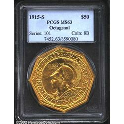 1915-S $50 Panama-Pacific 50 Dollar Octagonal MS63 PCGS.