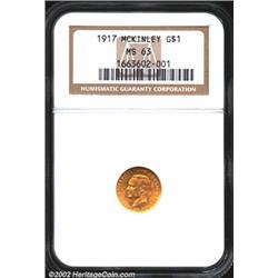 1917 G$1 McKinley MS63 NGC.