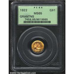 1922 G$1 Grant MS65 PCGS.