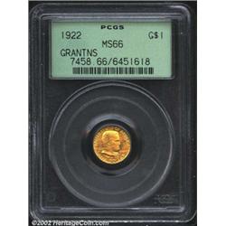 1922 G$1 Grant MS66 PCGS.