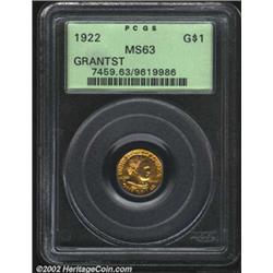 1922 G$1 Grant with Star MS63 PCGS.