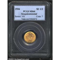 1926 $2 1/2 Sesquicentennial MS64 PCGS.
