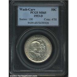 1953-D 50C Washington-Carver MS65 PCGS.
