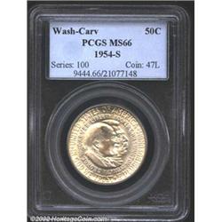 1954-S 50C Washington-Carver MS66 PCGS.