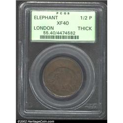 (1694) TOKEN London Elephant Token, Thick Planchet XF40 PCGS.