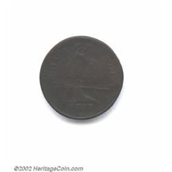 1787 COPPER New Jersey Copper, Large Planchet, Plain Shield XF40 Corroded Uncertified.
