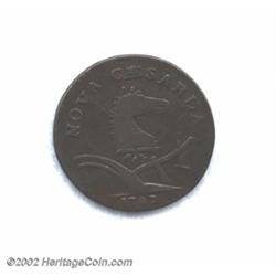 1787 COPPER New Jersey Copper, Large Planchet, Plain Shield XF40 Obverse Scratches Uncertified.