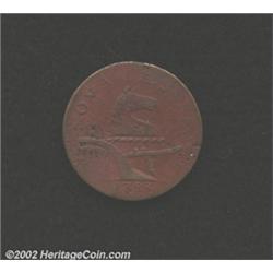 1788 COPPER New Jersey Copper, Head Right XF40 Corroded Uncertified.
