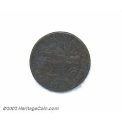 1786 COPPER Vermont Copper, VERMONTENSIUM XF40 Heavily Corroded Uncertified.