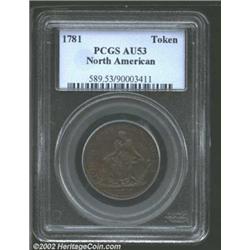 1781 TOKEN North American Token AU53 PCGS.