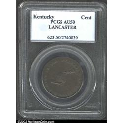 (1792-94) TOKEN Kentucky Token, LANCASTER Edge AU50 PCGS.
