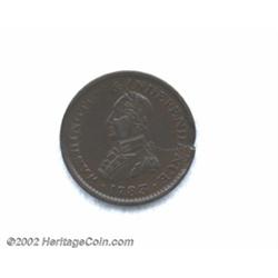 1783 1C Washington & Independence Cent, Large Military Bust XF45 Rim Defect Uncertified.