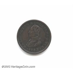1783 1C Washington & Independence Cent, Large Military Bust AU50 Burnished Uncertified.