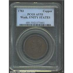 1783 1C Washington Unity States Cent AU53 PCGS.