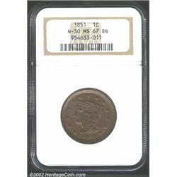 1851 1C MS67 Brown NGC.