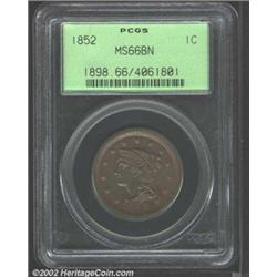 1852 1C MS66 Brown PCGS.