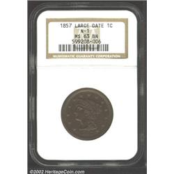 1857 1C MS63 Brown NGC.