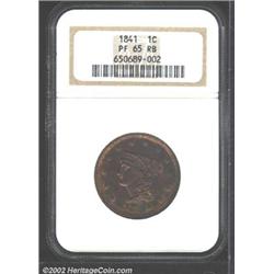 1841 1C PR65 Red and Brown NGC.