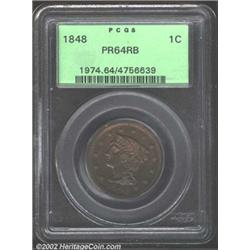 1848 1C PR64 Red and Brown PCGS.