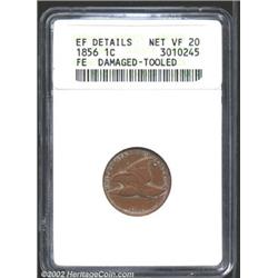 1856 1C--Damaged, Tooled--ANACS.