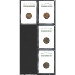 1857 1C MS62 ANACS, surprisingly well struck, rich luster, pleasing surfaces; 1888 MS62 Red and Brow
