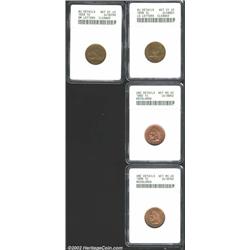1858 1C Large Letters--Cleaned--ANACS, AU Details, Net XF45, yellow-green and violet patina, typical
