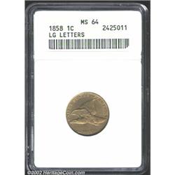 1858 1C Large Letters MS64 ANACS.