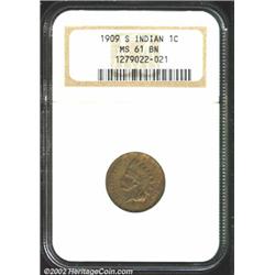 1909-S 1C MS61 Brown NGC.