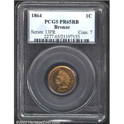 1864 1C Bronze PR65 Red and Brown PCGS.