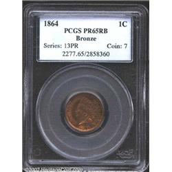 1864 1C Bronze PR65 Red and Brown PCGS.