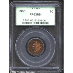 1865 1C PR63 Red and Brown PCGS.