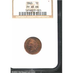 1865 1C PR65 Red and Brown NGC.
