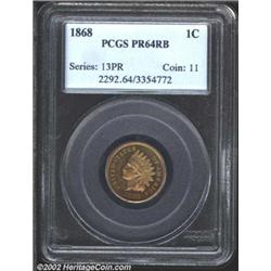 1868 1C PR64 Red and Brown PCGS.