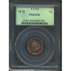 1870 1C PR63 Red and Brown PCGS.