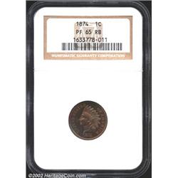 1874 1C PR65 Red and Brown NGC.
