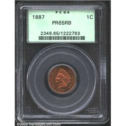 1887 1C PR65 Red and Brown PCGS.