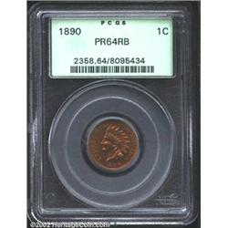 1890 1C PR64 Red and Brown PCGS.