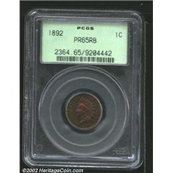 1892 1C PR65 Red and Brown PCGS.