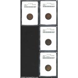 1900 1C PR63 Red and Brown ANACS, deeply variegated orange, violet and gold patina, carefully preser
